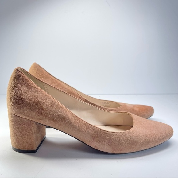 Cole Haan Suede Heels Women’s Size 8.5 Blush Block Heel - Picture 1 of 11